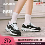 斯凯奇（Skechers）女鞋夏季蕾丝熊猫鞋厚底增高百搭休闲运动经典复古老爹鞋11959 黑色/白色/BKW 39.5 尺码偏大，建议选小半码
