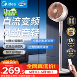 美的（Midea）【价低头部主播9折】空气循环扇家用语音遥控电风扇 一级能效轻音落地扇 卧室桌面大风力 GDJ24SHG