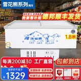 雪花熊系列商用展示柜保鲜岛柜海鲜展示柜大容量冷柜雪糕饮料点菜柜市玻璃保鲜卧式冰柜商用冷柜大容量 1.8米升级款新国标3C【带篮框】