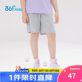 361°儿童短裤夏季男女童3-12岁透气运动裤梭织五分裤 灰 175