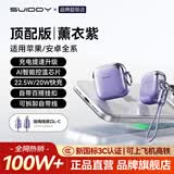 SUIDDY【2026顶配升级丨3C安全认证】充电宝20000毫安可上飞机小巧自带线超级快充移动电源适用苹果华为 顶配版【AI智能控温丨自带挂扣丨自带线挂绳】熏衣紫 20000mAh丨国家3C认证丨可