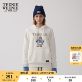 Teenie Weenie小熊秋冬装学院风蓝色T恤索罗娜加绒连帽卫衣套头衫 象牙白 S (160)