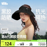 蕉下（beneunder）遮阳帽子女黑胶贝壳防晒帽男太阳帽便携空顶帽大帽檐全脸遮阳 黑