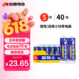 双鹿 5号碳性电池40粒盒装 适用于儿童玩具/遥控器/鼠标/话筒/闹钟/血压仪等 R6/AA电池 40粒盒装