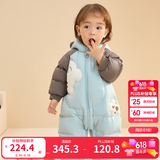 巴拉巴拉童装婴儿连体羽绒服连体衣宝宝衣服冬装哈衣爬服萌趣男童女童 白色小熊-白鸭绒 100 cm-充绒量107g