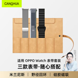 CangHua 适用OPPO Watch4Pro表带watchX3/X2/S/一加手表2米兰尼斯金属磁吸+野径回环编织+硅胶磁吸+收纳包