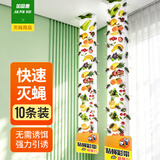 加品惠粘蝇纸粘蝇条10条装家用粘苍蝇贴纸小飞虫粘蝇彩带