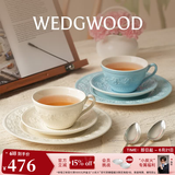 Wedgwood欢愉假日咖啡杯碟陶瓷茶杯碟高颜值杯碟情侣杯 欢愉假日蓝白2杯2碟