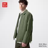 优衣库男装女装棉麻衬衫式茄克长袖外套夹克26春夏新款482443 57 深橄榄色 XL