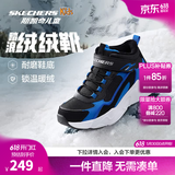 Skechers斯凯奇儿童秋冬休闲男女童二棉鞋轻质加绒保暖靴405222L/302583L 男童/黑色/宝蓝色/BKRY 36