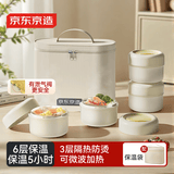 京东京造饭盒 保鲜饭盒学生上班族高硼硅便当餐盒可微波炉4个装2L