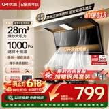 优盟（UM）【上门安装】顶侧双吸抽油烟机28风量家用变频1000Pa大吸力一级能效免拆自清洁超薄以旧换新UC167D