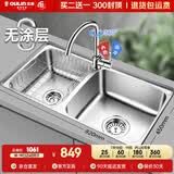 欧琳（OULIN）厨房水槽0涂层SUS304不锈钢洗菜盆洗碗池大双槽洗菜池左右可选
