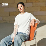森马（Semir）商场同款|短袖T恤女夏纯色圆领正肩衣服2026百搭上衣101926100001