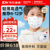 袋鼠医生儿童口罩灭菌级一次性医用外科100只6-12学生3-6防尘夏季薄款透气