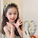 晶蕾儿童超仙网纱带齿发箍法式田园风女童碎发整理防滑头箍不勒头发卡