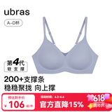 ubras【虞书欣同款】夹心软支撑小胸聚拢光面无痕内衣女无钢圈文胸罩 奶盐蓝色 S + 70C/70D
