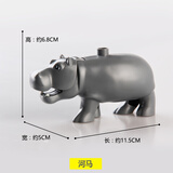 大颗粒积木动物系列配件零件鳄鱼鲨鱼狮子长颈鹿散件玩具兼容le高 河马