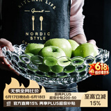 格娜斯 玻璃水果盘家用客厅茶几欧式轻奢风网红高档零食摆放盘大容量