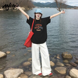 MJ STYLE纯棉短袖T恤男女2026年夏季出游宽松休闲百搭美式复古半袖上衣