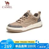 骆驼（CAMEL）凌山潮流复古拼接厚底百搭运动休闲板鞋男 G13A342155 小麦色 38
