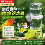 oein 鹦鹉自动喂食器鸟用饮水器芦丁鸡专用喝水器虎皮小鸡玄风八哥碗 两个装【喂食＋喂水】 绿色【两个装】