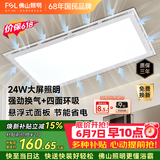 佛山照明排气扇照明换气二合一面板灯厨房灯卫生间换气扇300*600排风扇H02