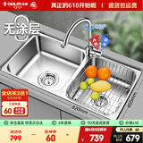 欧琳（OULIN）厨房水槽双槽洗菜盆双槽0涂层SUS304不锈钢加厚洗碗槽左右任选