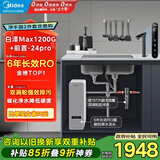 美的（Midea）省芯直饮净水器套装【白泽Max1200G+前置过滤器-24pro】厨下式智能水龙头 RO反渗透家用一体净饮机