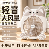 美诗儿新款卡通风扇桌面台扇小型迷你可爱儿童小风扇学生宿舍电风扇床上台式办公室插电涡轮扇 强风升级-萌猫-约1.5米电源线 一年质保 只换不修