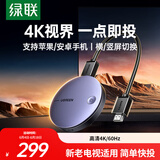 绿联手机无线投屏4K60Hz高清视频同屏器HDMI接收器适用苹果华为手机平板电脑接电视显示器投影仪15216