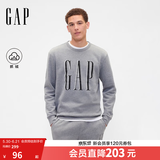 盖璞（GAP）男女装春款印花logo抓绒圆领卫衣合身上衣美版 灰色 645634 M 美码 L亚洲码180/96A 【偏大，建议拍小一码】