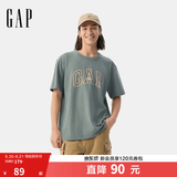 盖璞男女装春季款纯棉字母印花logo短袖T恤上衣美版797924 绿色 S 美码 M亚洲码175/92A