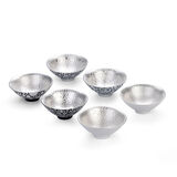 楚歌质优品 999纯银手工鎏银茶杯斗笠杯陶瓷品茗杯茶碗镶银主人杯礼品 六六大顺