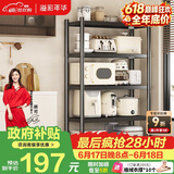 溢彩年华厨房置物架落地多层收纳货架微波炉储物架【70*40*175cm】6142