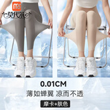 莫代尔鸡蛋鲨鱼裤女夏季外穿冰丝面膜空调裤紧身弹力打底瑜珈裤 摩卡+肤色【装】 2条 L 120-160斤