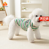 FAIRY PET狗狗衣服薄款春夏秋小熊猫狗宠物纯棉背心比熊泰迪衣服夏季用品 条纹小熊背心（绿色） XXL【建议12-15斤】