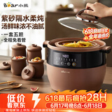 小熊（Bear）电炖锅 电炖盅 隔水炖锅 煲汤锅炖汤锅 电砂锅 紫砂锅 煮粥锅5-6个人大容量可预约定时B45Z1 6.5L