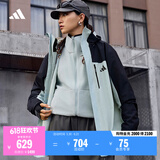 adidas拒水加绒内胆三合一连帽外套男女秋冬阿迪达斯官方轻运动   质感灰   M