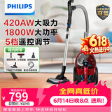 飞利浦（PHILIPS）卧式吸尘器家用清洁机强劲大功率大吸力吸灰吸尘吸螨虫除螨宠物家庭适用FC9735/81