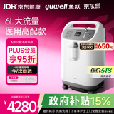 鱼跃6L升医用分子筛制氧机制氧带雾化中重度缺氧助呼吸8F-6W