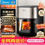 美的（Midea）空气炸锅 蒸烤一体 【价保618】 上下双热源免翻面 多功能家用 实用大容量6L 金属内腔KZC6054