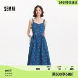 森马（Semir）牛仔连衣裙女甜酷时尚个性2025夏元气满印背带裙俏皮109325114025