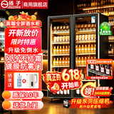 扬子网红商用啤酒柜展示柜风冷无霜全屏柜酒吧冰箱KTV冰柜饮料柜超市酒水柜蛋糕水果保鲜柜 【一级能效】双门1000*600*1830 轻奢豪华款【三色灯光可调 升级免倒水】