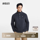 AIGLE艾高抓绒衣经典款POLARTEC户外保暖休闲半拉链上衣男 海军蓝 BE484 XL (185/100A)