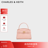 CHARLES&KEITH鳄鱼纹凯莉包手提斜挎婚包包女包生日礼物送女友CK2-50270880-1 Pink粉红色CK2-50270880-4 S