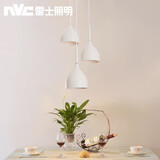 雷士照明led餐厅灯餐吊灯具三头欧式简约现代圆形创意餐桌饭厅灯卧室吊灯 9051 3-A/15W 5-10㎡