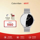 Calvin KleinCK手表永恒款钢带黑白个性石英女表女25200007【520礼物】