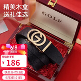 高尔夫（GOLF）男士皮带双面头层牛皮腰带男自动扣高档礼盒装中青年裤带