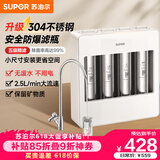 苏泊尔（SUPOR）厨下净水器超滤机家用不锈钢升级2.5L大流速净水机自来水净化器 一秒快速换芯 台式过滤器UU06